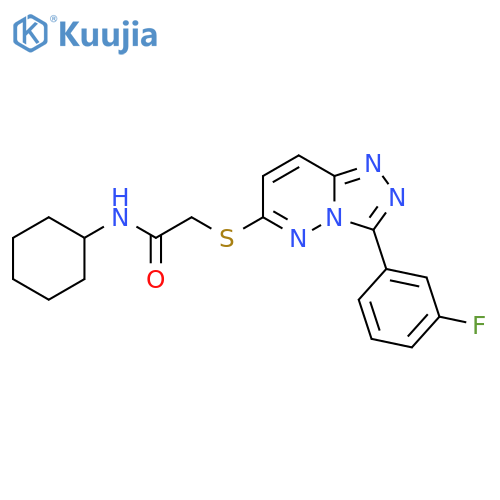 N-cyclohexyl-2-{3-(3-fluorophenyl)-1,2,4triazolo4,3-bpyridazin-6-ylsulfanyl}acetamide structure