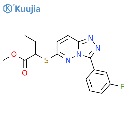 methyl 2-{3-(3-fluorophenyl)-1,2,4triazolo4,3-bpyridazin-6-ylsulfanyl}butanoate structure