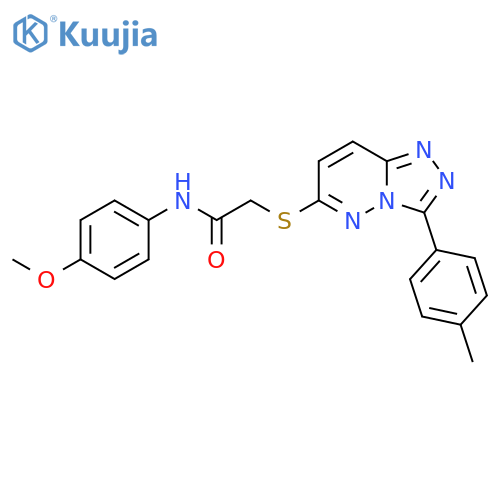 N-(4-methoxyphenyl)-2-{3-(4-methylphenyl)-1,2,4triazolo4,3-bpyridazin-6-ylsulfanyl}acetamide structure