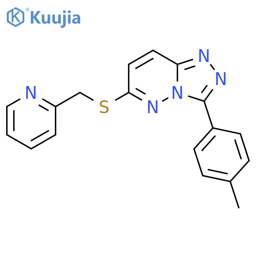 2-({3-(4-methylphenyl)-1,2,4triazolo4,3-bpyridazin-6-ylsulfanyl}methyl)pyridine structure