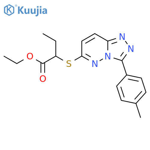 ethyl 2-{3-(4-methylphenyl)-1,2,4triazolo4,3-bpyridazin-6-ylsulfanyl}butanoate structure