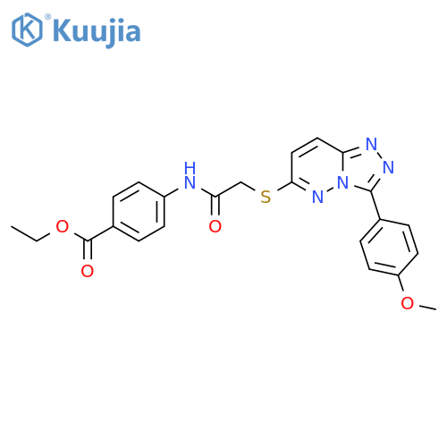 ethyl 4-(2-{3-(4-methoxyphenyl)-1,2,4triazolo4,3-bpyridazin-6-ylsulfanyl}acetamido)benzoate structure