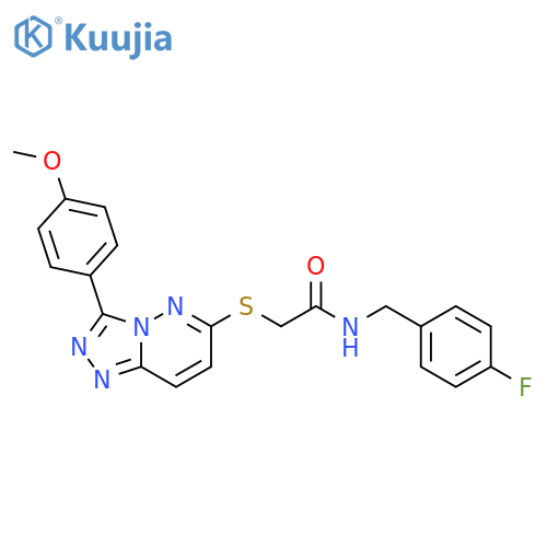 N-(4-fluorophenyl)methyl-2-{3-(4-methoxyphenyl)-1,2,4triazolo4,3-bpyridazin-6-ylsulfanyl}acetamide structure