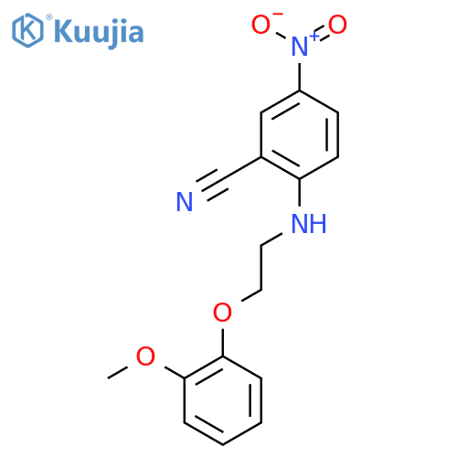 2-{2-(2-Methoxyphenoxy)ethylamino}-5-nitrobenzonitrile structure