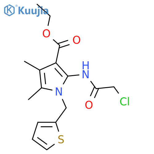 ethyl 2-(2-chloroacetamido)-4,5-dimethyl-1-(thiophen-2-yl)methyl-1H-pyrrole-3-carboxylate structure