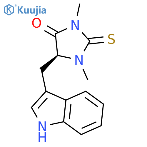 4-Imidazolidinone, 5-(1H-indol-3-ylmethyl)-1,3-dimethyl-2-thioxo-, (5S)- structure