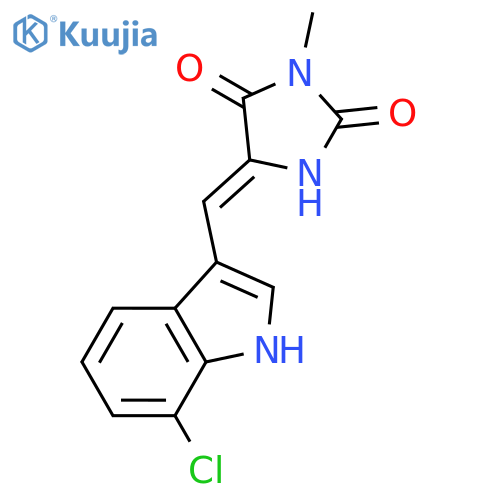 2,4-IMIDAZOLIDINEDIONE, 5-[(7-CHLORO-1H-INDOL-3-YL)METHYLENE]-3-METHYL- structure