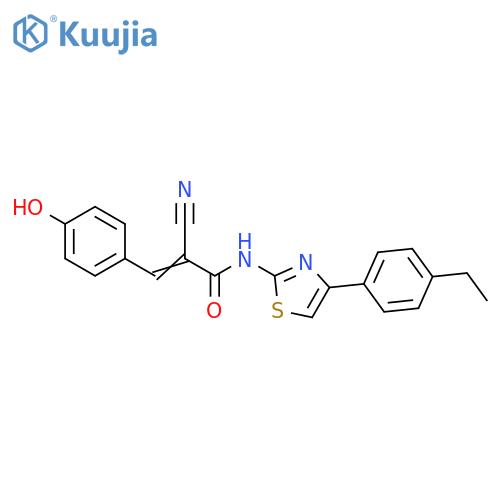 2-Cyano-N-[4-(4-ethylphenyl)-2-thiazolyl]-3-(4-hydroxyphenyl)-2-propenamide structure