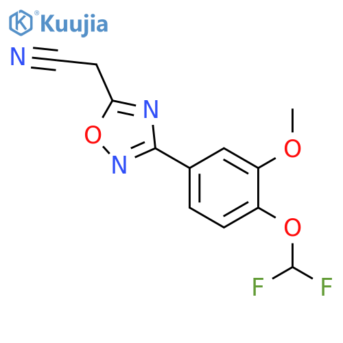 2-{3-4-(Difluoromethoxy)-3-methoxyphenyl-1,2,4-oxadiazol-5-yl}acetonitrile structure