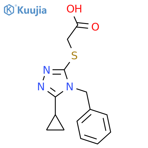 2-(4-Benzyl-5-cyclopropyl-4H-1,2,4-triazol-3-yl)sulfanylacetic Acid structure