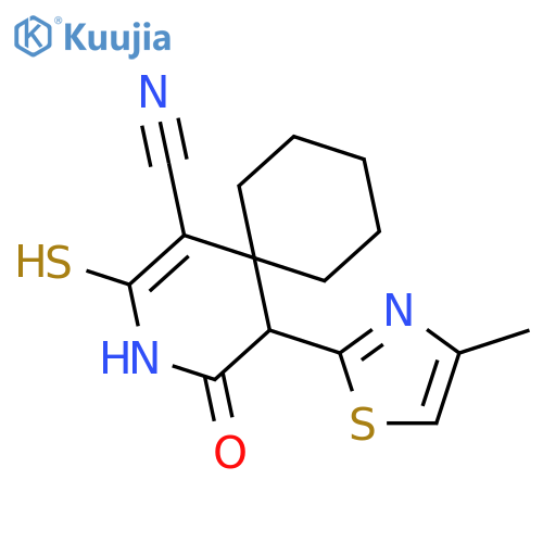 5-(4-methyl-1,3-thiazol-2-yl)-4-oxo-2-sulfanyl-3-azaspiro5.5undec-1-ene-1-carbonitrile structure