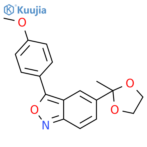 2,1-BENZISOXAZOLE, 3-(4-METHOXYPHENYL)-5-(2-METHYL-1,3-DIOXOLAN-2-YL)- structure