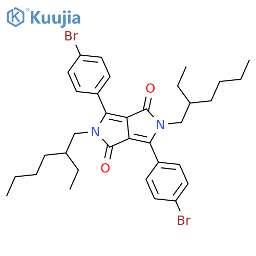 3,6-Bis(4-bromophenyl)-2,5-bis(2-ethylhexyl)pyrrolo[3,4-c]pyrrole-1,4(2h,5h)-dione structure