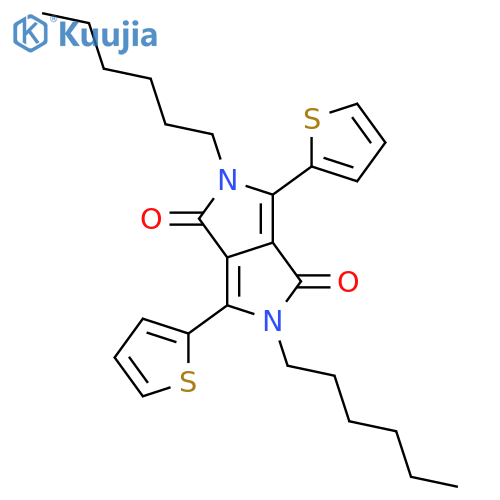 2,5-Dihexyl-3,6-di(thiophen-2-yl)pyrrolo[3,4-c]pyrrole-1,4(2H,5H)-dione structure