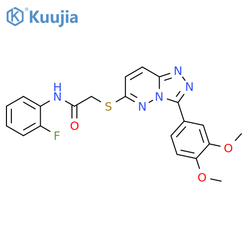 2-{3-(3,4-dimethoxyphenyl)-1,2,4triazolo4,3-bpyridazin-6-ylsulfanyl}-N-(2-fluorophenyl)acetamide structure