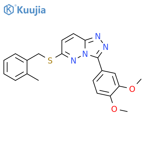 3-(3,4-dimethoxyphenyl)-6-{(2-methylphenyl)methylsulfanyl}-1,2,4triazolo4,3-bpyridazine structure