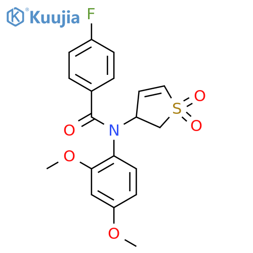 N-(2,4-dimethoxyphenyl)-N-(1,1-dioxo-2,3-dihydro-1lambda6-thiophen-3-yl)-4-fluorobenzamide structure
