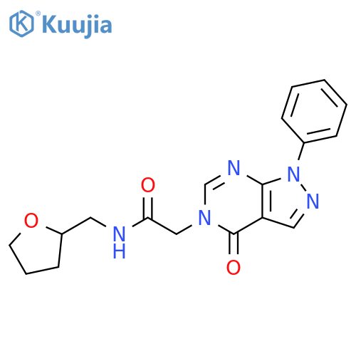 2-{4-oxo-1-phenyl-1H,4H,5H-pyrazolo3,4-dpyrimidin-5-yl}-N-(oxolan-2-yl)methylacetamide structure