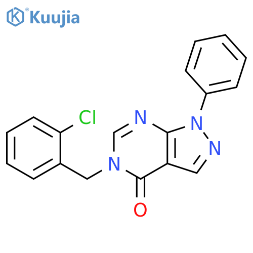 5-(2-chlorophenyl)methyl-1-phenyl-1H,4H,5H-pyrazolo3,4-dpyrimidin-4-one structure