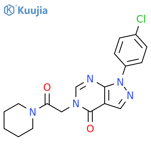1-(4-chlorophenyl)-5-2-oxo-2-(piperidin-1-yl)ethyl-1H,4H,5H-pyrazolo3,4-dpyrimidin-4-one structure