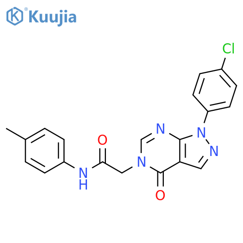 2-1-(4-chlorophenyl)-4-oxo-1H,4H,5H-pyrazolo3,4-dpyrimidin-5-yl-N-(4-methylphenyl)acetamide structure