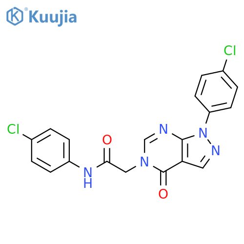 N-(4-chlorophenyl)-2-1-(4-chlorophenyl)-4-oxo-1H,4H,5H-pyrazolo3,4-dpyrimidin-5-ylacetamide structure