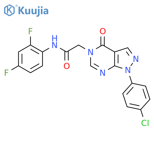 2-1-(4-chlorophenyl)-4-oxo-1H,4H,5H-pyrazolo3,4-dpyrimidin-5-yl-N-(2,4-difluorophenyl)acetamide structure