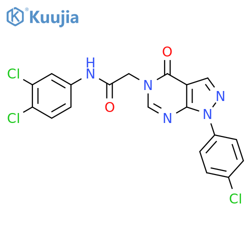 2-1-(4-chlorophenyl)-4-oxo-1H,4H,5H-pyrazolo3,4-dpyrimidin-5-yl-N-(3,4-dichlorophenyl)acetamide structure