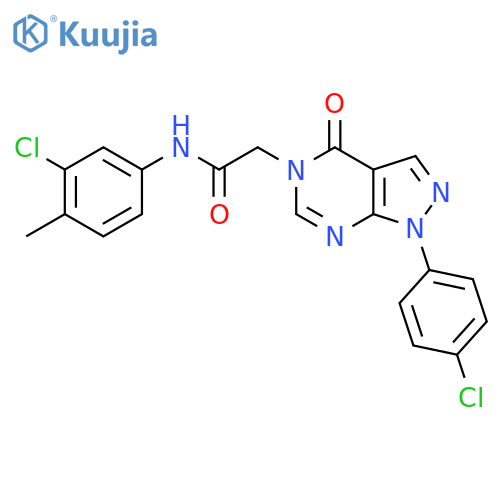 N-(3-chloro-4-methylphenyl)-2-1-(4-chlorophenyl)-4-oxo-1H,4H,5H-pyrazolo3,4-dpyrimidin-5-ylacetamide structure