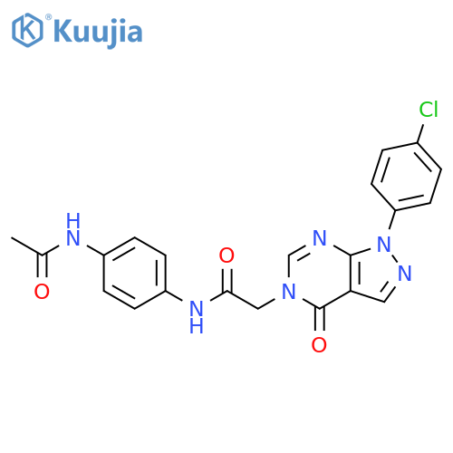 2-1-(4-chlorophenyl)-4-oxo-1H,4H,5H-pyrazolo3,4-dpyrimidin-5-yl-N-(4-acetamidophenyl)acetamide structure
