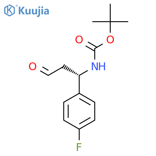 tert-butyl N-(1S)-1-(4-fluorophenyl)-3-oxopropylcarbamate structure