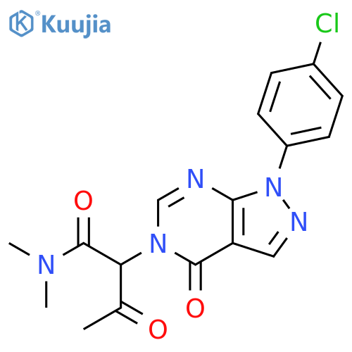 2-1-(4-chlorophenyl)-4-oxo-1H,4H,5H-pyrazolo3,4-dpyrimidin-5-yl-N,N-dimethyl-3-oxobutanamide structure