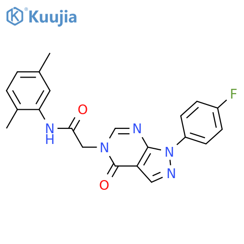 N-(2,5-dimethylphenyl)-2-1-(4-fluorophenyl)-4-oxo-1H,4H,5H-pyrazolo3,4-dpyrimidin-5-ylacetamide structure