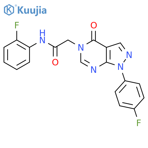 N-(2-fluorophenyl)-2-1-(4-fluorophenyl)-4-oxo-1H,4H,5H-pyrazolo3,4-dpyrimidin-5-ylacetamide structure