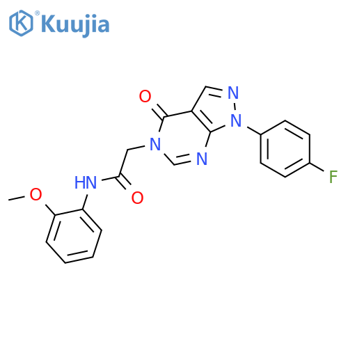 2-1-(4-fluorophenyl)-4-oxo-1H,4H,5H-pyrazolo3,4-dpyrimidin-5-yl-N-(2-methoxyphenyl)acetamide structure