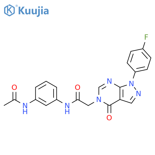 N-(3-acetamidophenyl)-2-1-(4-fluorophenyl)-4-oxo-1H,4H,5H-pyrazolo3,4-dpyrimidin-5-ylacetamide structure
