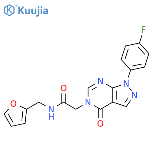 2-1-(4-fluorophenyl)-4-oxo-1H,4H,5H-pyrazolo3,4-dpyrimidin-5-yl-N-(furan-2-yl)methylacetamide structure