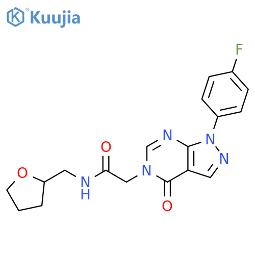 2-1-(4-fluorophenyl)-4-oxo-1H,4H,5H-pyrazolo3,4-dpyrimidin-5-yl-N-(oxolan-2-yl)methylacetamide structure