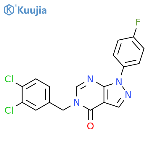5-(3,4-dichlorophenyl)methyl-1-(4-fluorophenyl)-1H,4H,5H-pyrazolo3,4-dpyrimidin-4-one structure