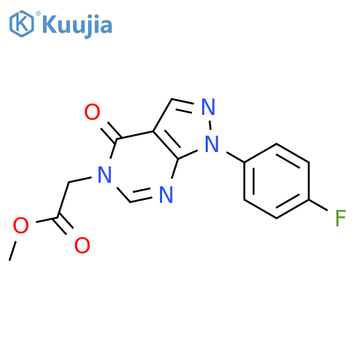 methyl 2-1-(4-fluorophenyl)-4-oxo-1H,4H,5H-pyrazolo3,4-dpyrimidin-5-ylacetate structure