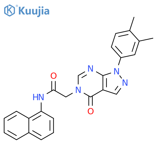 2-1-(3,4-dimethylphenyl)-4-oxo-1H,4H,5H-pyrazolo3,4-dpyrimidin-5-yl-N-(naphthalen-1-yl)acetamide structure