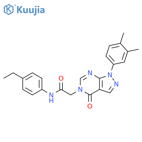 2-1-(3,4-dimethylphenyl)-4-oxo-1H,4H,5H-pyrazolo3,4-dpyrimidin-5-yl-N-(4-ethylphenyl)acetamide structure