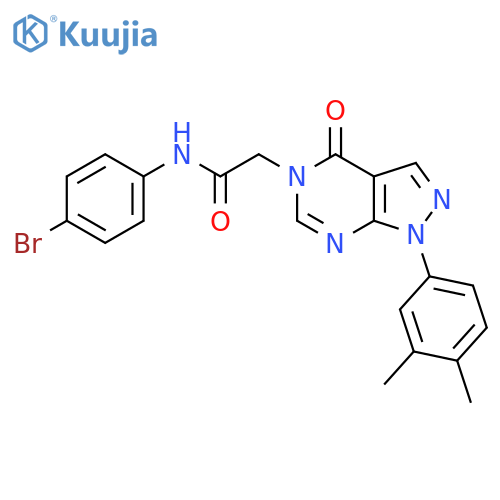 N-(4-bromophenyl)-2-1-(3,4-dimethylphenyl)-4-oxo-1H,4H,5H-pyrazolo3,4-dpyrimidin-5-ylacetamide structure