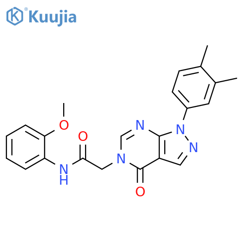 2-1-(3,4-dimethylphenyl)-4-oxo-1H,4H,5H-pyrazolo3,4-dpyrimidin-5-yl-N-(2-methoxyphenyl)acetamide structure