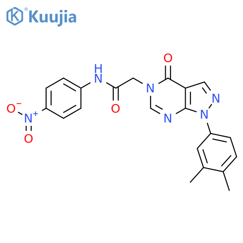 2-1-(3,4-dimethylphenyl)-4-oxo-1H,4H,5H-pyrazolo3,4-dpyrimidin-5-yl-N-(4-nitrophenyl)acetamide structure