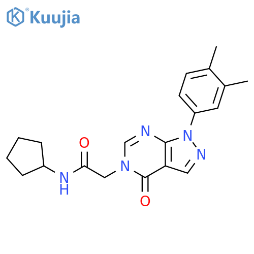 N-cyclopentyl-2-1-(3,4-dimethylphenyl)-4-oxo-1H,4H,5H-pyrazolo3,4-dpyrimidin-5-ylacetamide structure