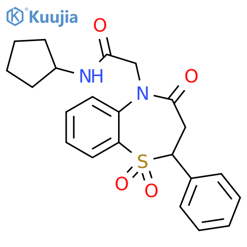 N-cyclopentyl-2-(1,1,4-trioxo-2-phenyl-2,3,4,5-tetrahydro-1lambda6,5-benzothiazepin-5-yl)acetamide structure