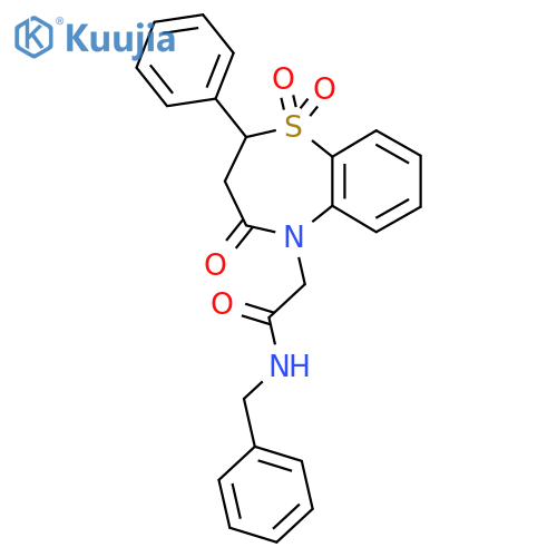 N-benzyl-2-(1,1,4-trioxo-2-phenyl-2,3,4,5-tetrahydro-1lambda6,5-benzothiazepin-5-yl)acetamide structure
