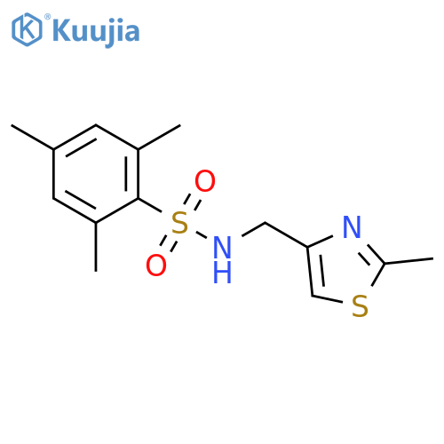 2,4,6-trimethyl-N-(2-methyl-1,3-thiazol-4-yl)methylbenzene-1-sulfonamide structure