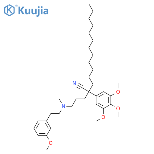 Benzeneacetonitrile, a-dodecyl-3,4,5-trimethoxy-a-[3-[[2-(3-methoxyphenyl)ethyl]methylamino]propyl]- structure